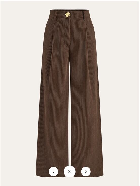 Commense Pants - NWT Commense Corduroy Wide-Leg Pleated Pants Sz M